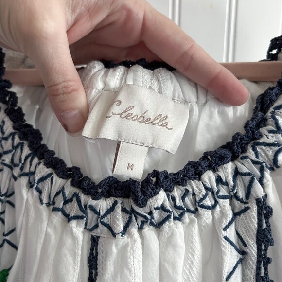 Cleobella Farida White Embroidered Mini Dress Size Medium - Picture 3 of 4